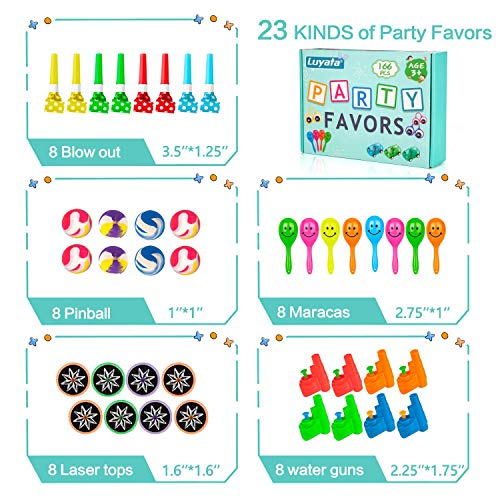 Party Favors for Kids, LUYATA 166PCS Carnival Prizes for Kids Bulk Toy Assortment for Parties Treasure Box Prizes for Classroom Game
