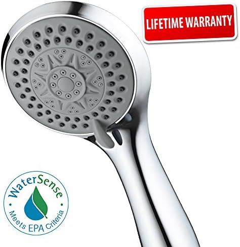 High Pressure Handheld Shower Head - Luxury Hand Showerhead with Flexible Hose - Universal Bathroom Chrome Shower Head with Bracket Holder and Teflon Tape - Best Rated HandHeld Shower Kit