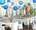 zilue 24pcs Hanging Round Paper Lanterns for Wedding Birthday Party Baby Showers Decoration Blue/White