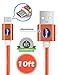 Android charger cable 10 ft, Extra long Nylon Braided micro usb Cord with High speed 2.0 usb to Micro usb charging cable for Android device,Samsung Galaxy,HTC,LG,Motorola,Sony-Orange
