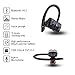 Earhook Bluetooth Headphones,Kaleep G18 Wireless Earbuds Noise Canceling In-ear Earclip Headset Sport Music Earplug Earphones w/ Mic&Volume Control for Workout,Running,Driving Gym (Black-2)