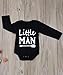 Baby Little Man Long Sleeve Print Romper Plaid Pants Hat Outfits Layette Set (Black, 0-6 Months)