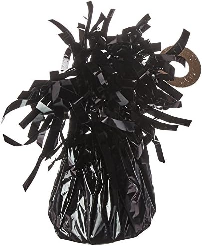 Small Foil Balloon Weights - 6 oz. (Pack of 12) - Premium Heavy Duty Anchors for Balloons & Easy to Display Table Centerpieces - Ideal Party Decorations for Themed Party, Baby Shower & More, Black
