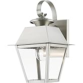 Livex Lighting, 27212-91, Wentworth, Outdoor Small Wall Lantern, Brushed Nickel