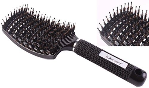 Curved Vent Brush, Salon Blow Drying Brush with Boar Bristles and and Nylon Pins, Anti-Static (Pack of 1)