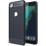 Google Pixel 2 Case, Vinve [Slim Thin] Carbon Fiber TPU Shock Absorption Anti-Scratches Flexible Soft Protective Case Cover for Google Pixel 2 - Blue