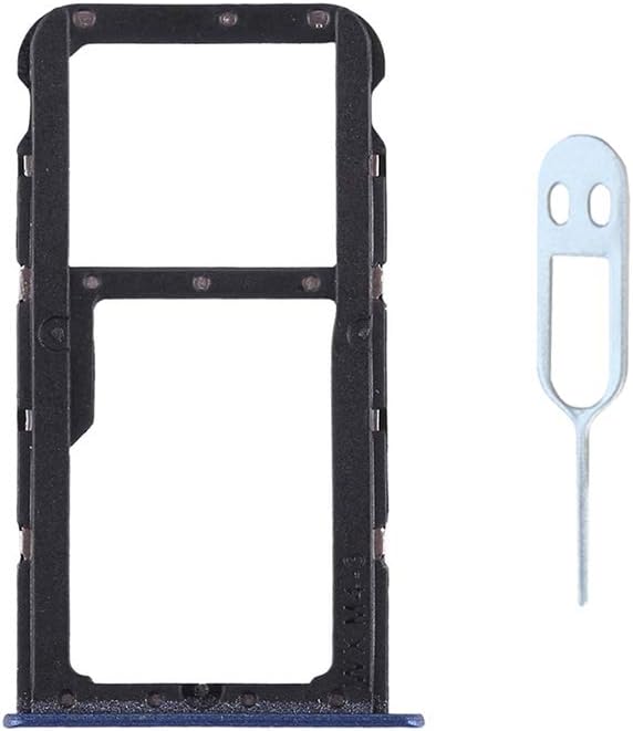 JayTong Sim Card Tray + Sim Card Tray/Micro SD Memory Card Holder Slot Replacement with Remover Eject Pin Tool for Hua wei Honor 7X / Mate SE B LUE