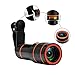 12X Optical Zoom Telescope Lens, Zwish Clip On Cell Phone Camera Lens for iPhone 6/6s Plus/7/8/SE, Samsung S8/S7/S6/Edge, LG, Moto, HTC, Sony and More