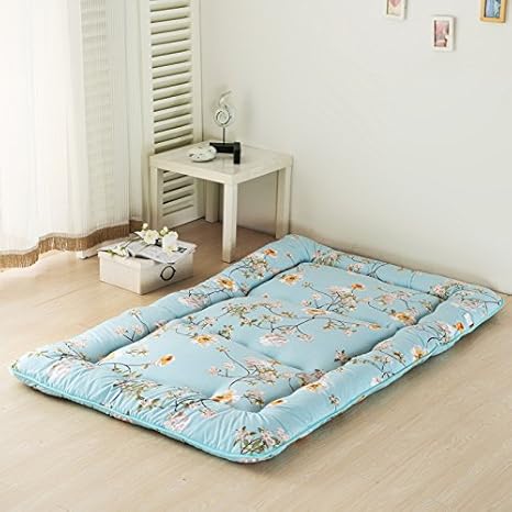 Flowers Blue Futon Tatami Mat Japanese Futon Mattress Futons For Sale Idea Present For Kids 120cm X 200cm 47 2 X 78 7