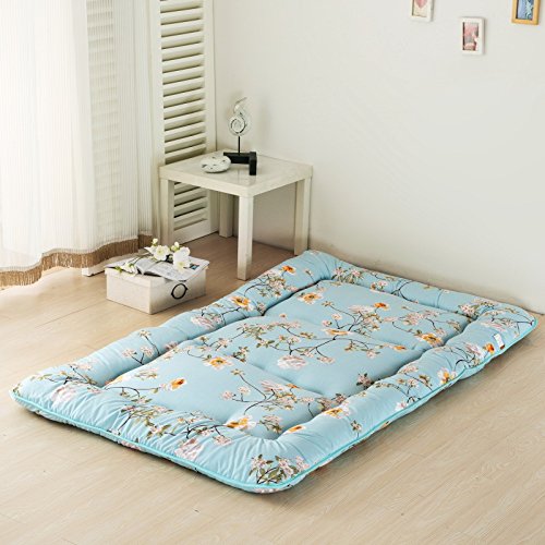 Flowers Blue Futon Tatami Mat Japanese Futon Mattress Cheap