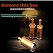 3Pcs Sintered Diamond Hole Saw with one Copper Plated Cross Hexagonal Bit, Drillpro Marble Drill Bits Apply to Ceramic, Glass, Granite, Tiles, Marble, Stone, Magnetic Materials etc Hole Processing