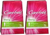 Carefree Thong Pantiliner Unscented 49 Liners per Box, 2 Pack