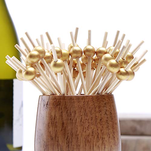 Pukavt Cocktail Picks 100 Counts Handmade Sticks Wooden Toothpicks