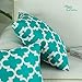 CaliTime Pack of 2 Soft Canvas Throw Pillow Covers Cases for Couch Sofa Home Decor Modern Quatrefoil Accent Geometric 18 X 18 Inches Teal