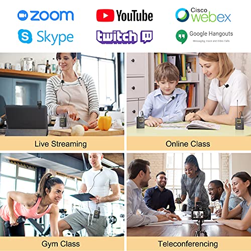 BALILA Wireless Lavalier Microphone System UHF Dual Lavalier Mic Lapel