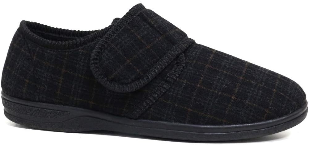Northwest TerritoryDiabetic Orthopedic Men's Easy Close Wide-Fitting Touch Close Bar-strap Shoe Slipper