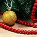 Hicarer 10 Feet Burgundy Wooden Bead Garland Red Bead Christmas Garland for Xmas Tree and Holiday Decoration, 14 mm