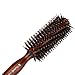 Mokale Natural Boar Bristle Round Comb Hair Brush with Ergonomic Natural Wood Handle,2.2 Inch,Styling Essentials for Hair Drying, Styling, Curling