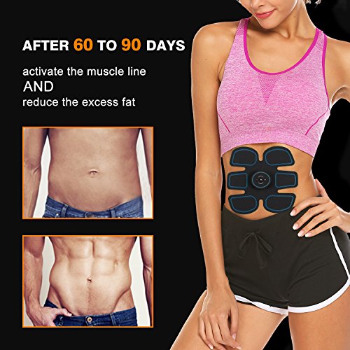 UNOSEKS Abs Stimulator Muscle Toner, Abdominal Toning Belt, USB Charging Portable AB Machine, EMS Training Home Office Fitness Equipment for Abdomen/Arm/Leg Training Men Women