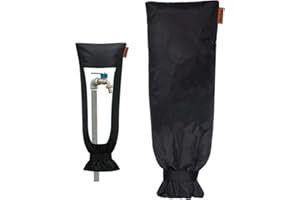 Wsobue Backflow Preventer Cover Insulated Pouch,Outdoor Pipe Insulation Cover,Winter Well Head Cover Water Well Pump Covers Sprinkler Valve Cover Insulated (Black 13''W x 25''H)