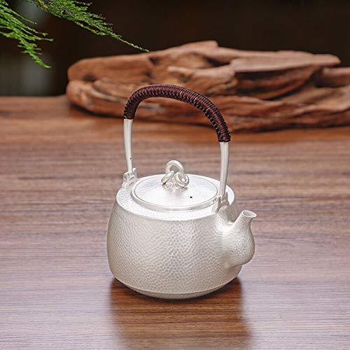 HKRSTSXJ Sterling Silver bollitore a Mano 925 Grande capacità Teiera Lifter teiera d'Argento Tea Set Pot - immagine 6