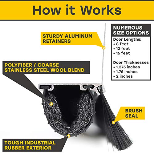 Xcluder X2 Rodent Proof Garage Door Seal Kit; 12 Ft. x 1.375In. x 1