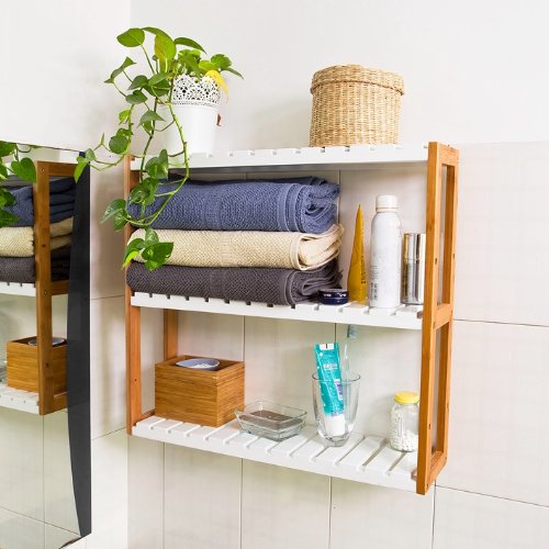 Haotian Wall Shelves,Wall rack,Wall Cabinets ,Wall-Mounted Cabinets ,Storage Racks, Hanging Entryway Shelf,Storage Shelf ,and Coat Rack Wall Shelf with Hooks (FRG28-WN)