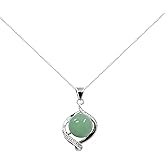 Nearawing Crystal Pendant Necklace 925 Sterling Silver Chain Necklace Adjustable Healing Crystal Necklace For Women