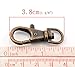PEPPERLONELY Brand, 20 Antiqued Copper Plated Lobster Claw Swivel Clasps for Key Ring 1 3/8 X 1/2 Inch