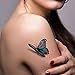 TAFLY（TM） 5 Sheets Waterproof 3d Blue Butterfly Rose Flower Sticker Tattoo Foil Decal Fashion Body Art Fake Tattoo