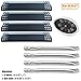 Hisencn Grill Replacement Parts for Nexgrill 720-0697, for Grill Master 720-0697, for Sunbeam 720-0697 Grill Burners Tube, Porcelain Steel Heat Plates, Temp Gauge/Heat Indicator 22551, 4-Pack