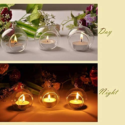 Sfeexun Hanging Glass Tealight Holder Globe Plant Terrariums/Glass Orbs