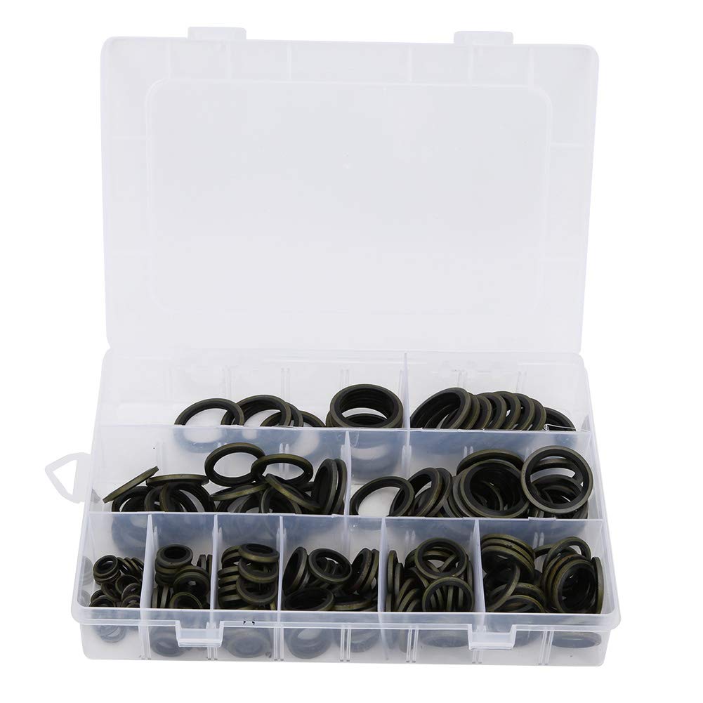 180pcs Screw Sealing Ring Oil Drain Screw Bonded Sealing Gasket Washer for Machine Equipment Plumbing Automotive