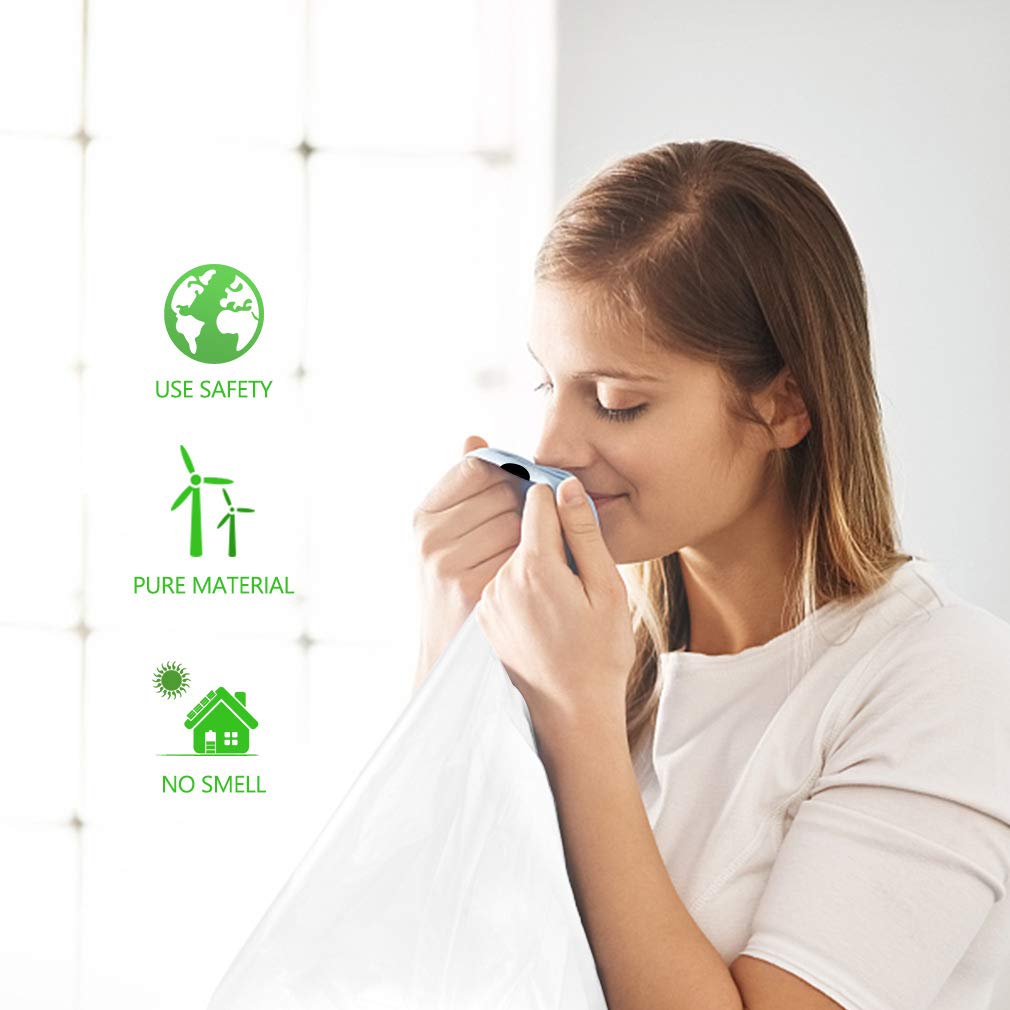 4 Gallon 160 Counts Strong Drawstring Trash Bags Garbage Bags by Teivio, Bathroom Trash Can Liners fit 12-15 Liter Trasn Bin, Small Plastic Bags for home office kitchen, White Wastebasket Liners