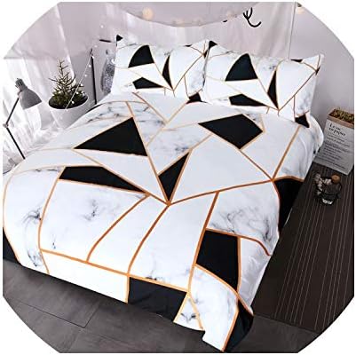 Bedspread Irregular Geometric Printed Bedding Set Black and White Duvet Cover Set Marble Texture Bed Cover Queen Bedspreads,Double 180cmx210cm