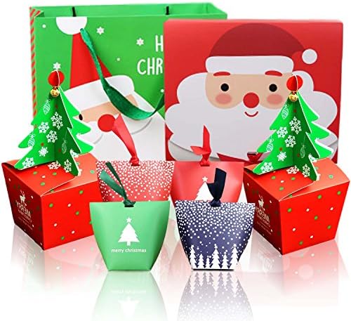Children's box, children's Christmas cookies and candy box and homemade soap box, Christmas gift bag, Christmas gift box Christmas party supplies 8 pieces