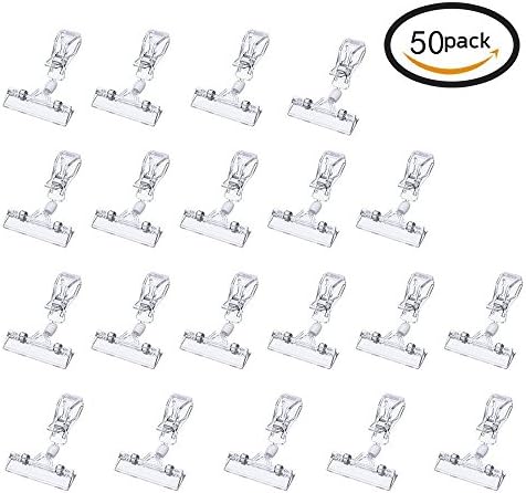20Pack Clear Plastic Rotatable POP Clip-on Style Merchandise Sign Display Clip Tag Holders