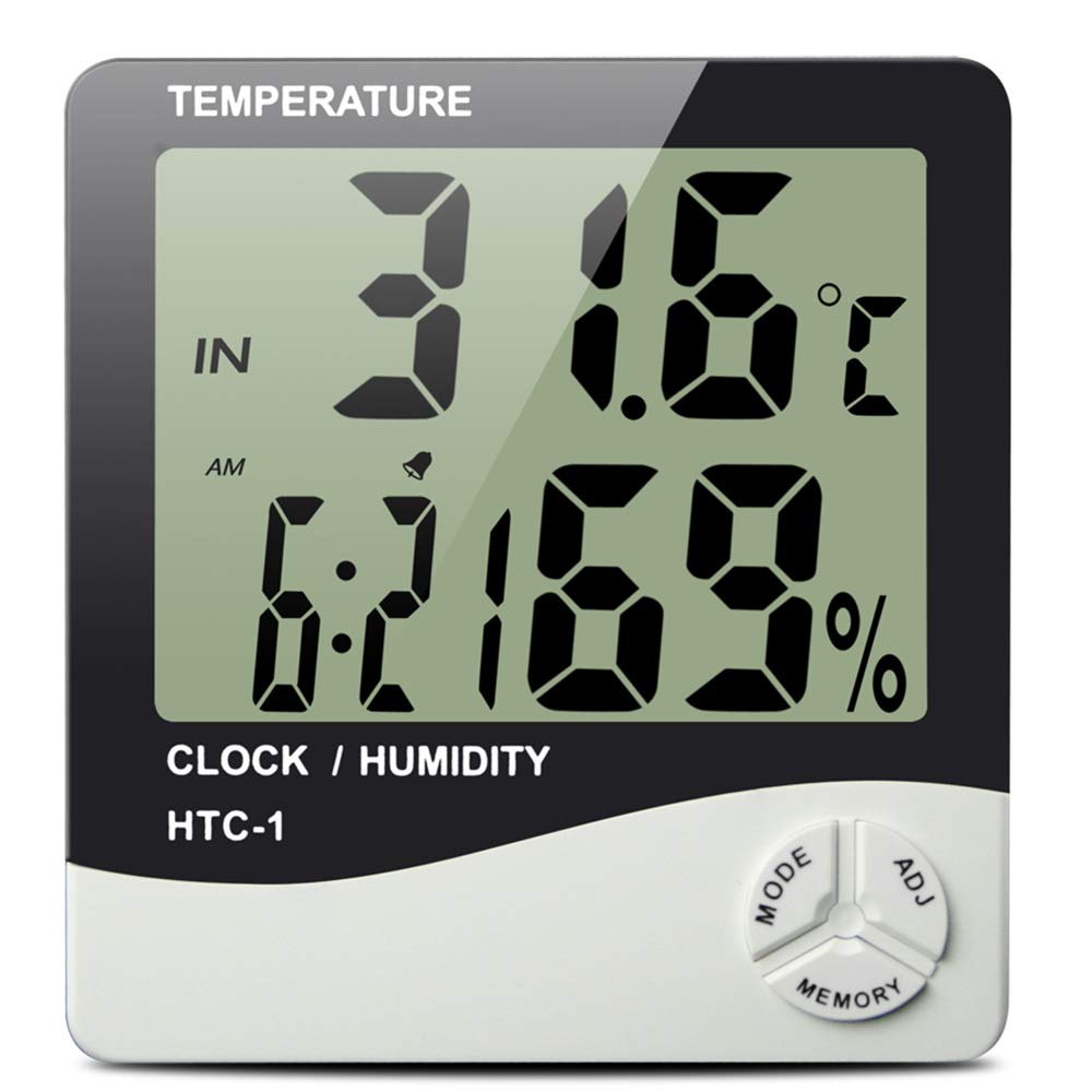 LightHouse HTC-1 Digital Series Min Max Thermometer & Hygrometer, white