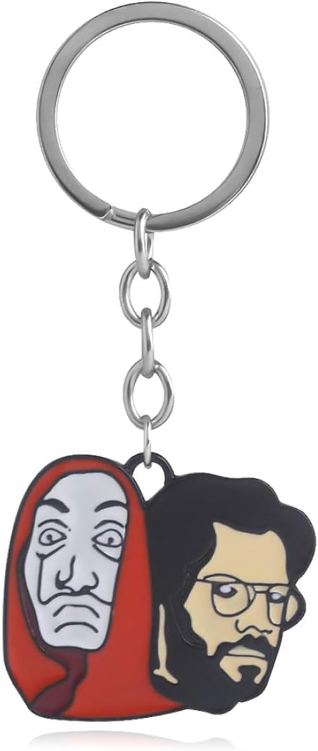 temeizimao unexceptionable La Casa De Papel Keychain Heist Salvador Dali Professor Image Pendant The House Of Paper Money Key Ring Chaveiro Jewelry(None K253)
