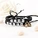 Couples Bracelets, HOBOYER Upgrade Handmade Braided King and Queen Couple Bracelet for Him and Her with Key and Lock Charms Bracelets Set Couples Gifts