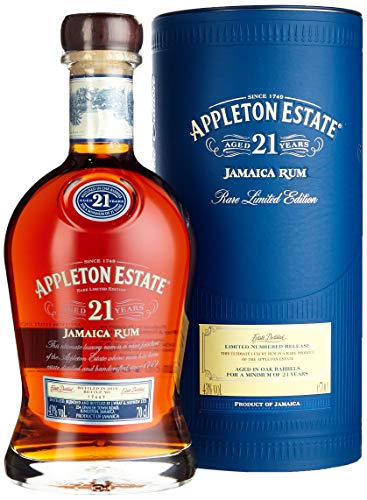 Appleton Estate 21 Years Old Nassau Valley Casks - 21 Jahre gereifter, gold-brauner Jamaica Rum, in Eichenfässern gereift - 1 x 0,7 l
