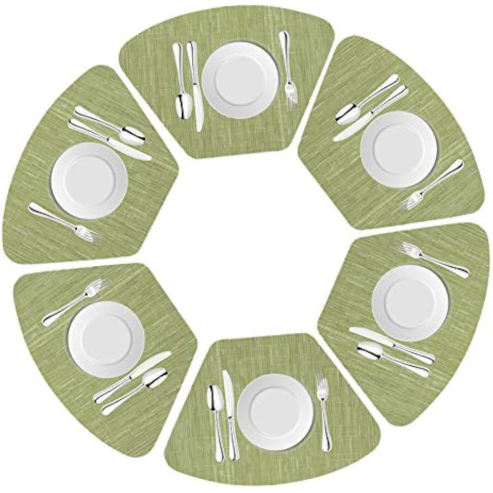 Round Place Mats Table Placemats Set Of 6 Wedge Washable For Kitchen
