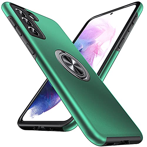 Anqrp Serie Hiddenian Cover per Samsung Galaxy S21 5G, [Cavalletto Incorporato] [Dissipazione di Calore] Protezione Anti Caduta e Minimalista Custodia per Samsung Galaxy S21(6.2 Pollici), Verde Scuro