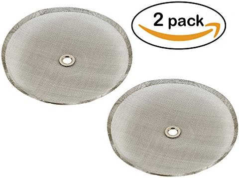 Eatery 5 Reusable Stainless Steel Coffee Filter Replacements for 8 Cup French Press - 2 pack of 4 inch Filters with Universal Fit