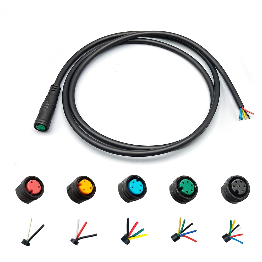 HUDAMZKY Ebike Cable Extension - Female/Male 2/3/4/5/6 Pin - Waterproof Plug for Electric Bicycle Display/Throttle/PAS