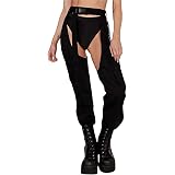 Women Buckle Bottomless Pants Sexy High 