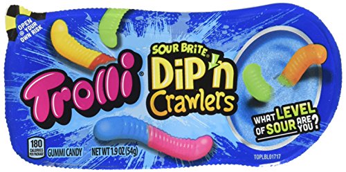 Trolli Sour Brite Dip 'n Crawlers Customizable Candy, 1.9 Ounce Pack, Pack of 12