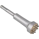 Vearter SDS Plus Bushing Tool 12 Tips, 5.3'' X 1.4'' Round Head Concrete Roughness Coating Remove Bushing Bit for Rotary Hamm