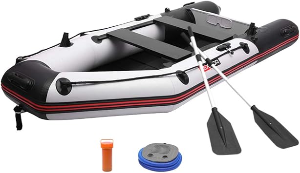 Pexmor 7 5 10ft Inflatable Dinghy Boat 0 9mm Pvc Sport Tender Fishing Raft Dinghy With Trolling Motor Transom Full Floor And Fishing Rod Holders