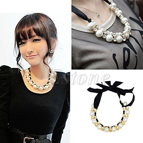 Wonderful offer!!! JWLRY Womens Crysttal Chunky Statement Bib penndant Choker Chain Charm neccklace Black
